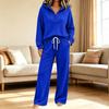 Completo 2 Pezzi da Donna con Felpa con Cappuccio a Maniche Lunghe e Pantaloni, con Tasche