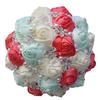 European & American Elegant Ribbon Flower Bridal Bouquet – Beaded Five-Flower Design
