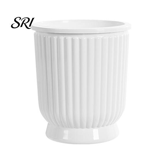 Breathable Plant Pot Self Watering Plastic Flower with Water Reservoir Easy Care Indoor Planter Wick Ropes Modern for Home Office Desktop Low