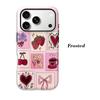 Pink Grid Collage Strawberry Cherry Heart Bow Floral Coffee Print Phone Case Coquette Cute Girly Vintage Shockproof Cover For All iphone Series
