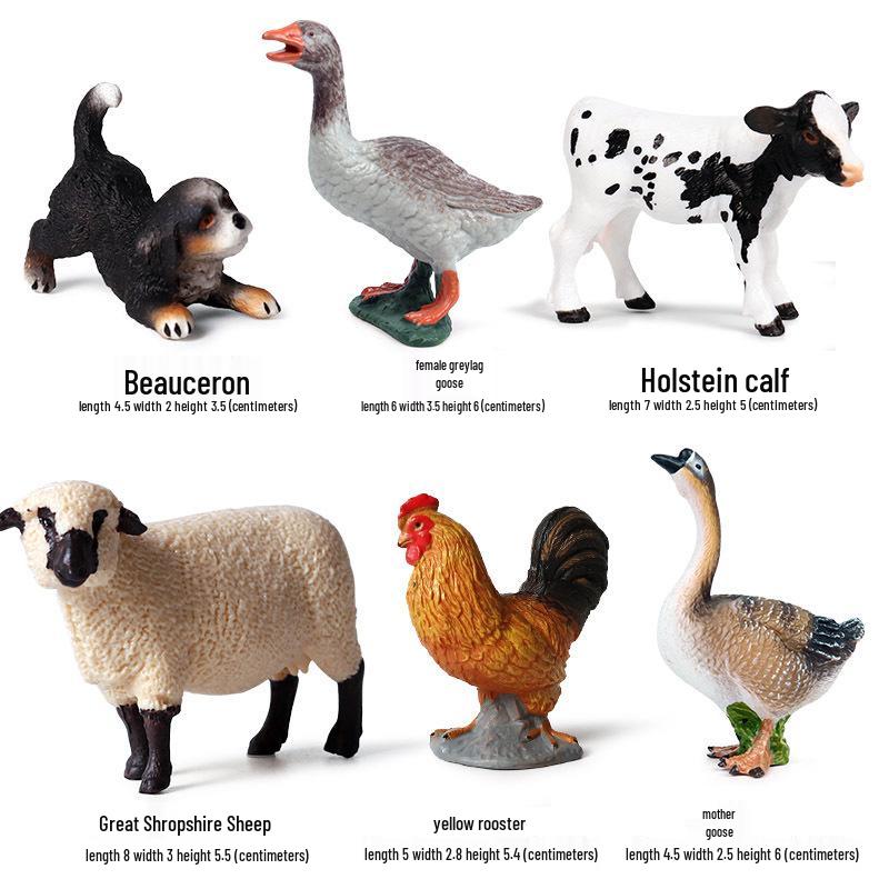 Wildlife Simulation Model: Tiger, Lion, Panda, Elephant, Rhinoceros, Kangaroo, Leopard, Horse, Sheep Toy Set