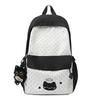 Cartoon Color Block Backpack Large Capacity Student Class Commuter Backpack