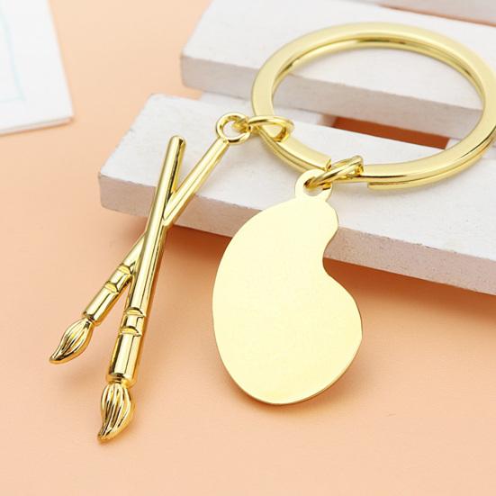 Palette & Paintbrush Keychain Pendant Creative Art Theme Keychain Portable Keychain