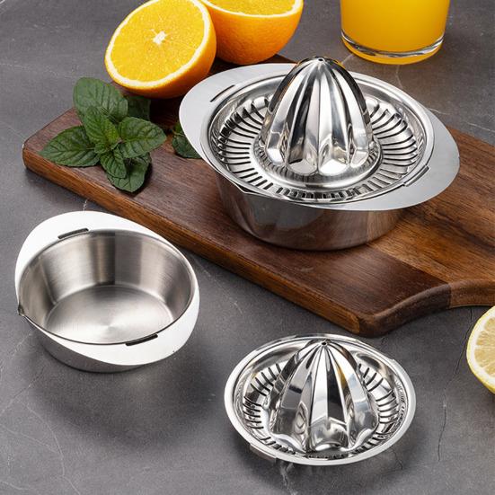 Manual Juicer Lemon Orange Squeezer Portable Hand Press Stainless Steel Citrus Juicer for Home Kitchen