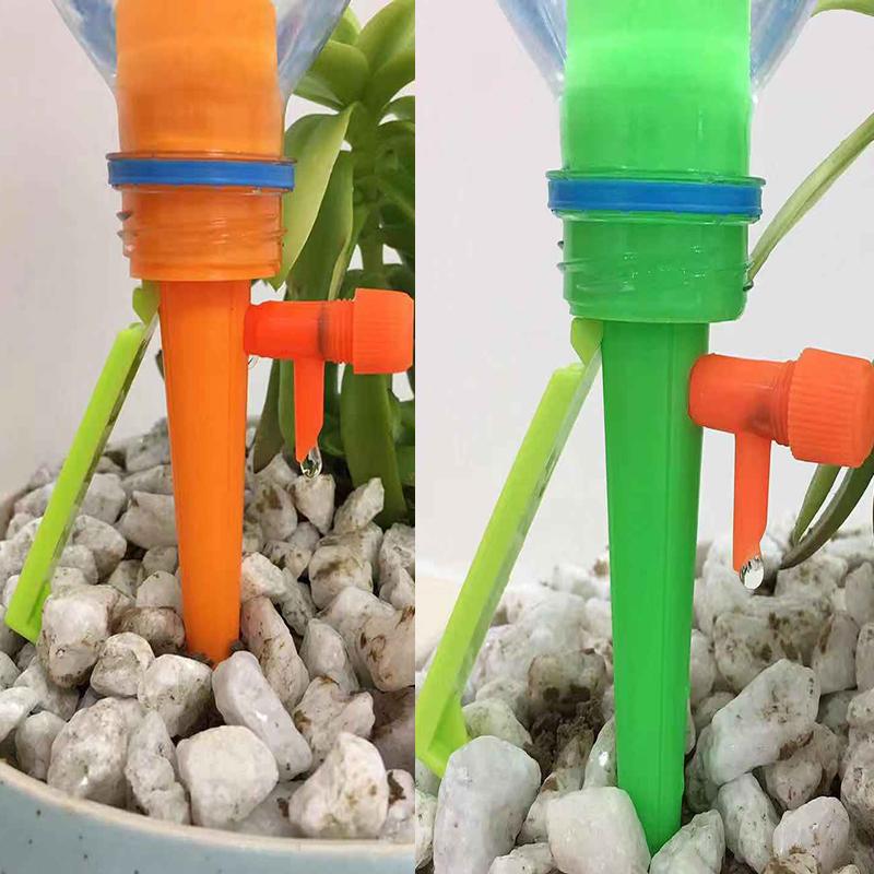 6PCS Auto Drip Flower Irrigation Watering System Automatic Watering Spike for Plants Flower Indoor Household Waterer Bottle Drip