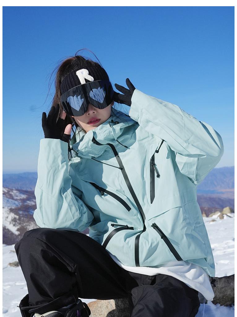 AK Waterproof Ski Suit Set: Plus Size Couple Style, Stand Collar, -30° Rated, E18