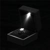 Fashionable LED Lighted Ring Storage Box Jewelry Display Case Gift Black