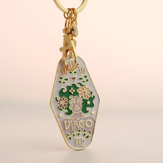 Zodiac Constellation Keychain Bag Bohemian Style Hotel Retro Motel Car