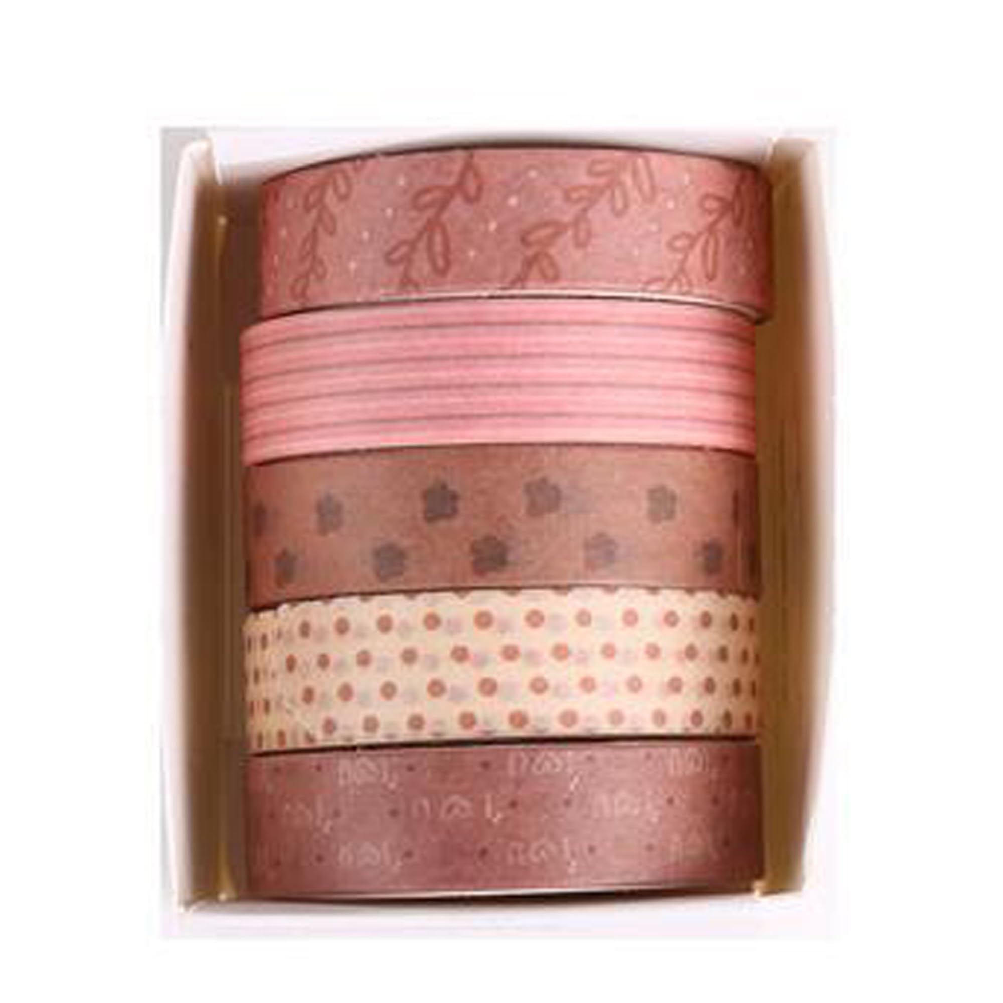 

QEZEZA Cute Masking Set of Washi Tape for Masking DIY Bullet Journal and Gift Wrapping Tape, 5, Crafts, Supplies, Planners, Scrapbooks, Cards, (Large)