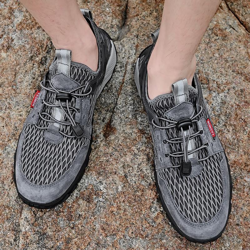 Summer Men's Large Size Outdoor Mesh Shoes Breathable Hiking Shoes