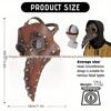 Steampunk Plague Doctor Long Nose Latex Mask for Cosplay and Masquerade