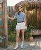 KANDINI Blue Striped Raglan Polo Shirt
