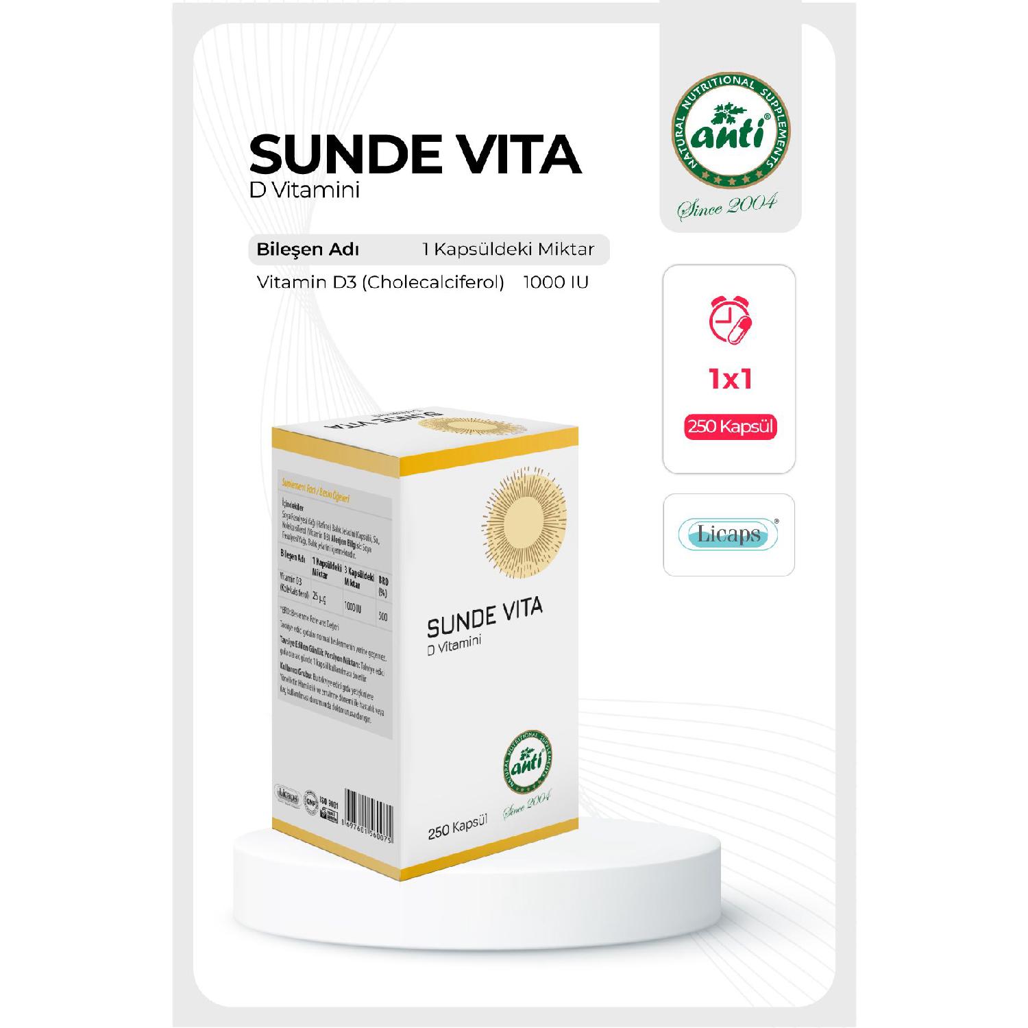

Vitamin D 1000 Iu / 250 Capsules