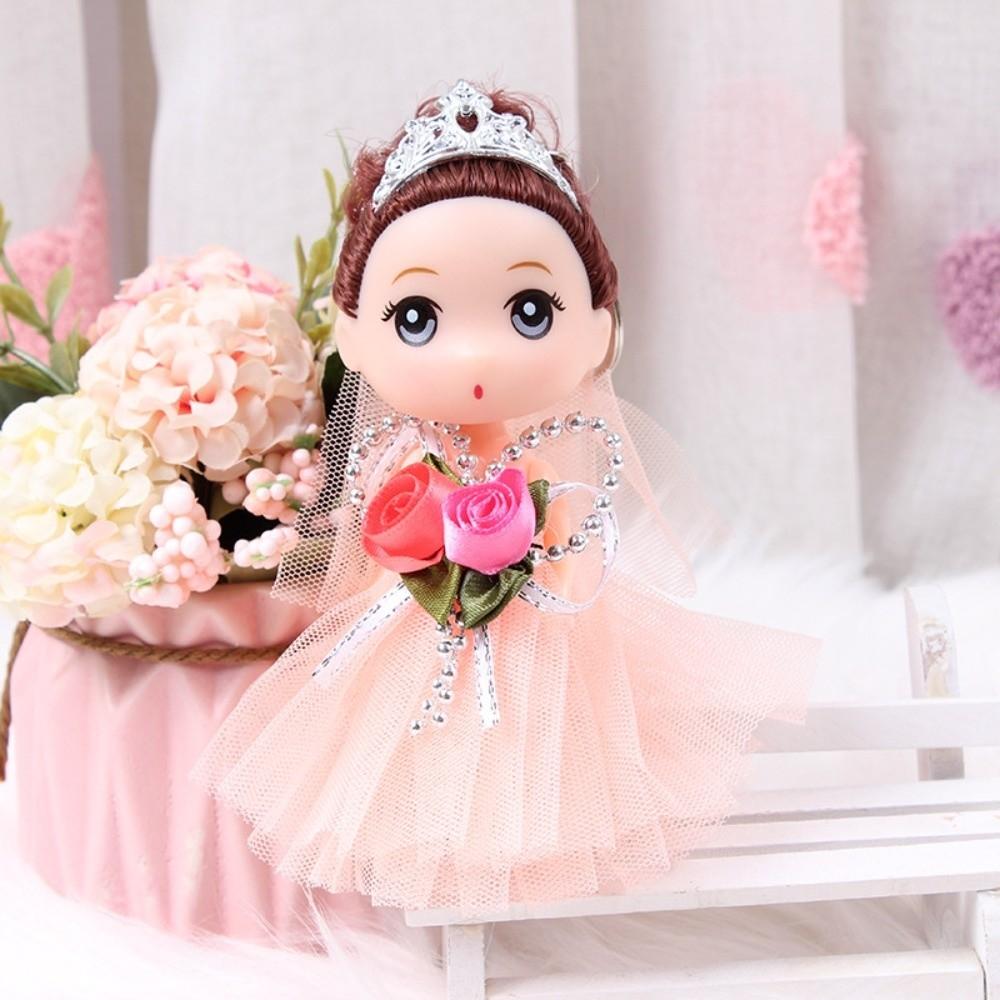 

Wedding Dress Mini Girl Birthday Gift Princess Doll Keychain Cute Big Eyes Princess Girls шампанського
