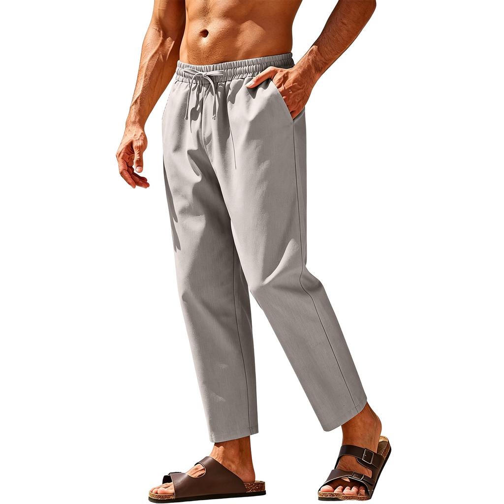 Men's Casual Linen Pants for Spring and Summer Everyday Wear