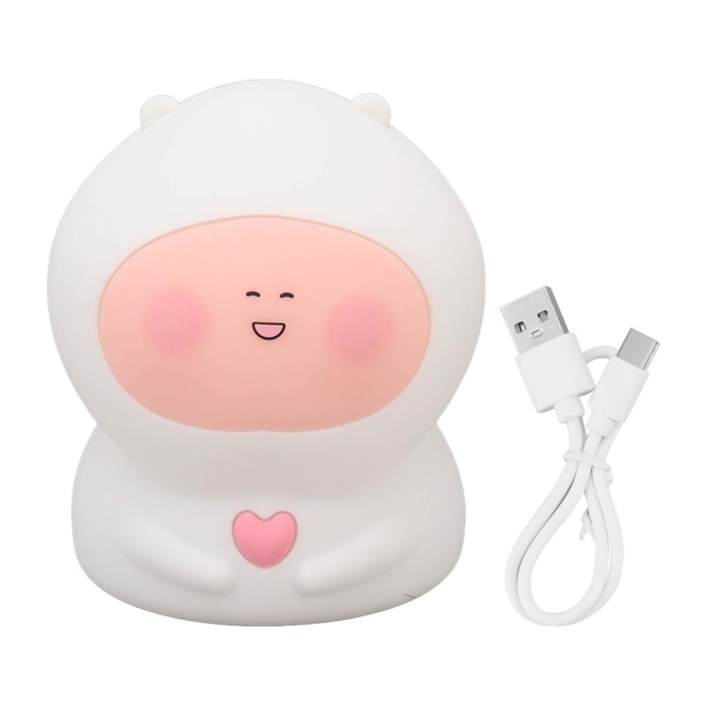 USB Fat Peach Night Tap Lamp with Timing Function Intelligent Colorful Silicone Tap Lamp for Teen Girls Bedroom