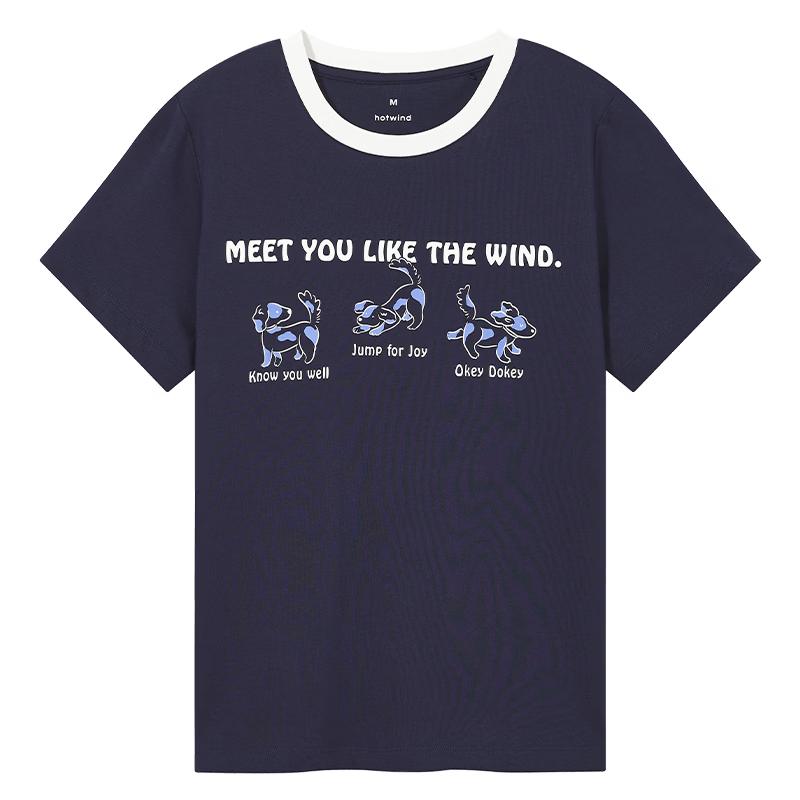 

Женская футболка Hotwind с принтом щенков, с коротким рукавом L