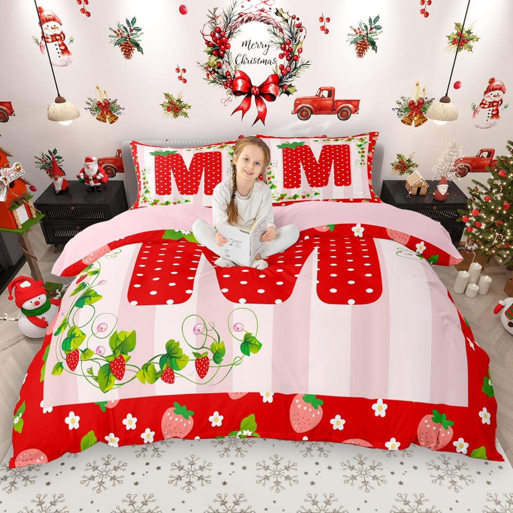 Comforter Homewish Girls Xmas Monogrammed 2Pcs/3Pcs Christmas Personalized Letter Bedding Happy New Year Gifts Bed Set