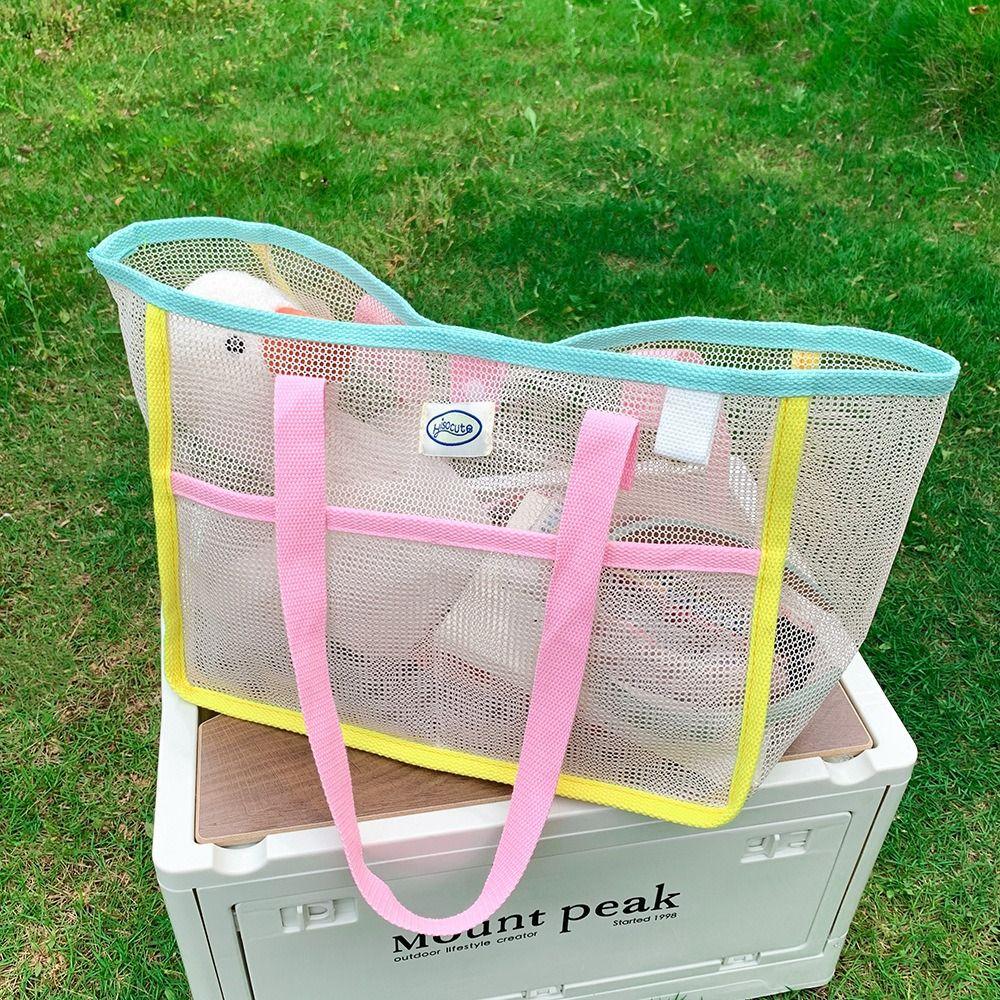 Handbag Clothes Storage Bag Fresh Color Hanging Shower Organizer Simple Mesh Toiletry Bag  Wash Bag