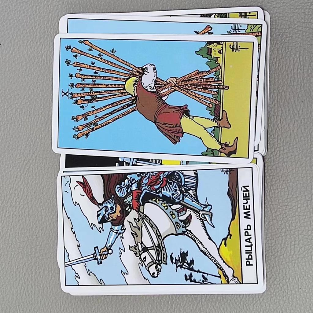 10,3*6cm Classic Rider-Waite Tarot russisk språk