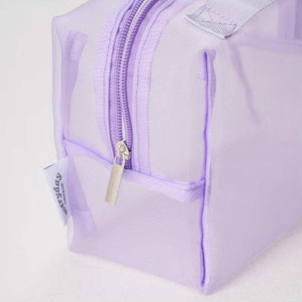 Purple Mesh Pouch with Handle
