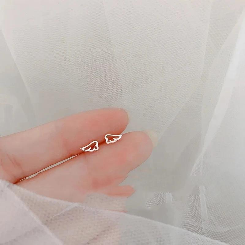 Korean Mini Small Heart Stars Stud Earrings For Women Student Teen Simple Tiny Minimalist Silver Color Ear Piercing Jewelry