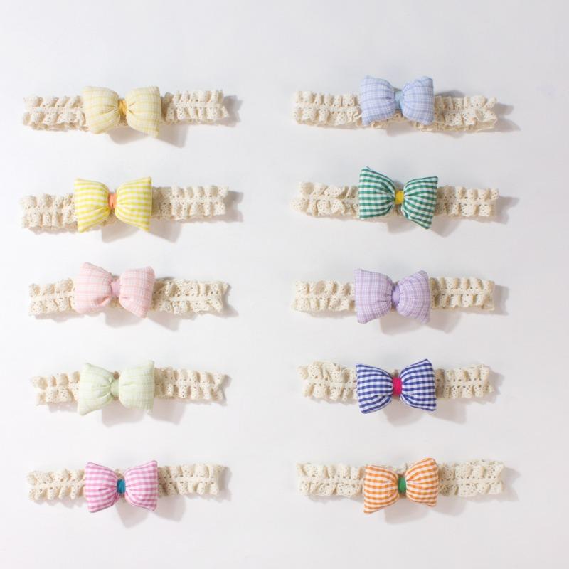 New Summer Baby Headband, Solid Color Bow Children's Headscarf, Thin Lace Baby Hair Accessories