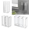 Acrylic 3 Compartment Cup and Lid Holder, Clear Disposable Coffee Cup Straw Dispenser Organizer Kitchen Living Room Storage Box