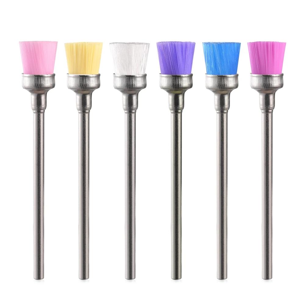 5/6pcs Electric Nail Grinding Head Cleaner Brush Milling Cutter Tips for Nail Drill Machine Cleaning Dust Remover Manicure Tools
