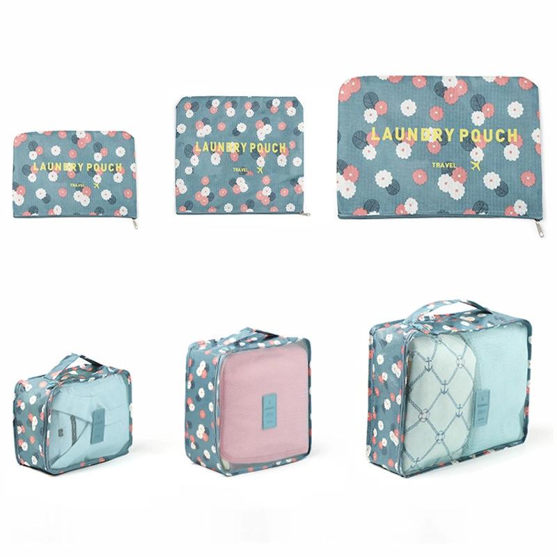 6-Piece Large Size Travel Organizer Portable Suitcase Organizer Clothes Shoes Makeup Bag Luggage Organizer Travel Storage Bag