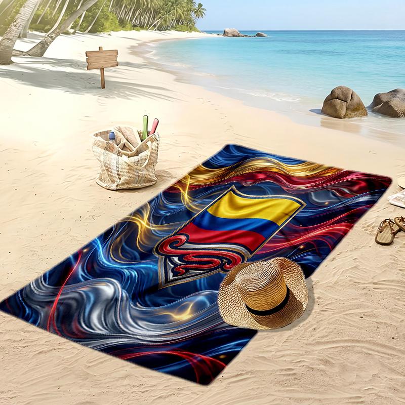 Colombia Football Print Beach Towel Quick Dry Super Absorbent Soft Bath Towel for Swimming Beach Travel Fan Souvenir Gift