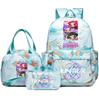 3Pcs/set Anime K-Pop Demon Hunters Printed Backpack Handbag Pencil Case for Teenager Student Bookbag Schoolbag Women Large Capacity Waterproof Bag