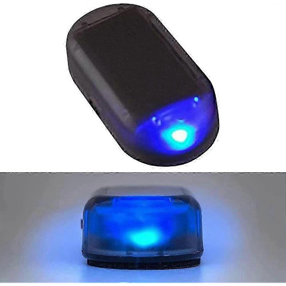 Neues LED-Auto-Alarmlicht, Solar-Autoalarm(blau)
