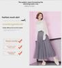 2025 High-Waist A-Line Mesh Skirt: Three-Layer Pleated Fairy Skirt for Spring & Autumn