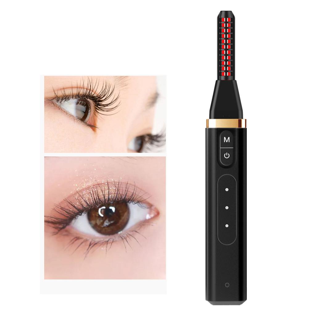 Heated Eyelash Curler 10S Fast Heating 3 Gear Long Lasting USB Rechargeable Portable Safe Electric