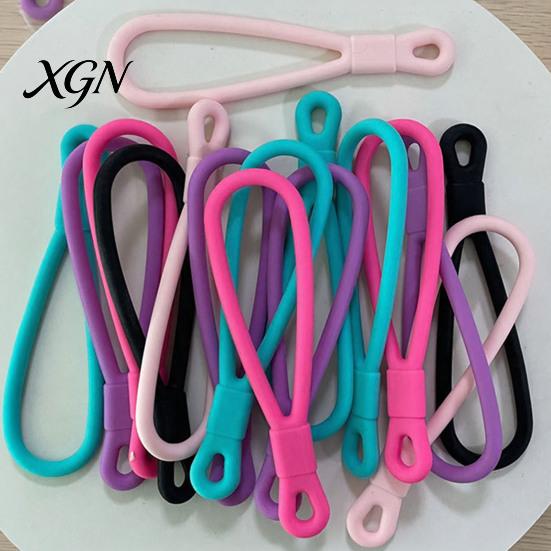 Flexible Silicone Wrist Loop Water Bottle Handle Strap, Universal Lanyard, Lightweight School Gadget Carrying Rope Portable Rubber Holder, Anti