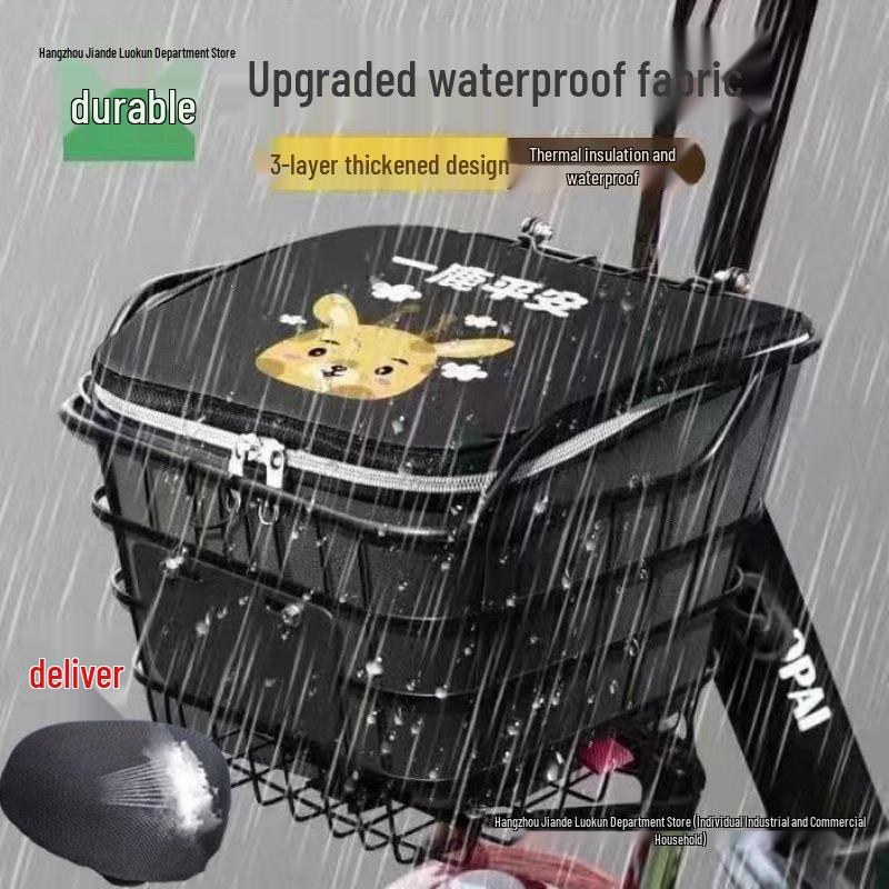 Electric Scooter Basket Liner - Waterproof, Snowproof, Universal Fit with Lid