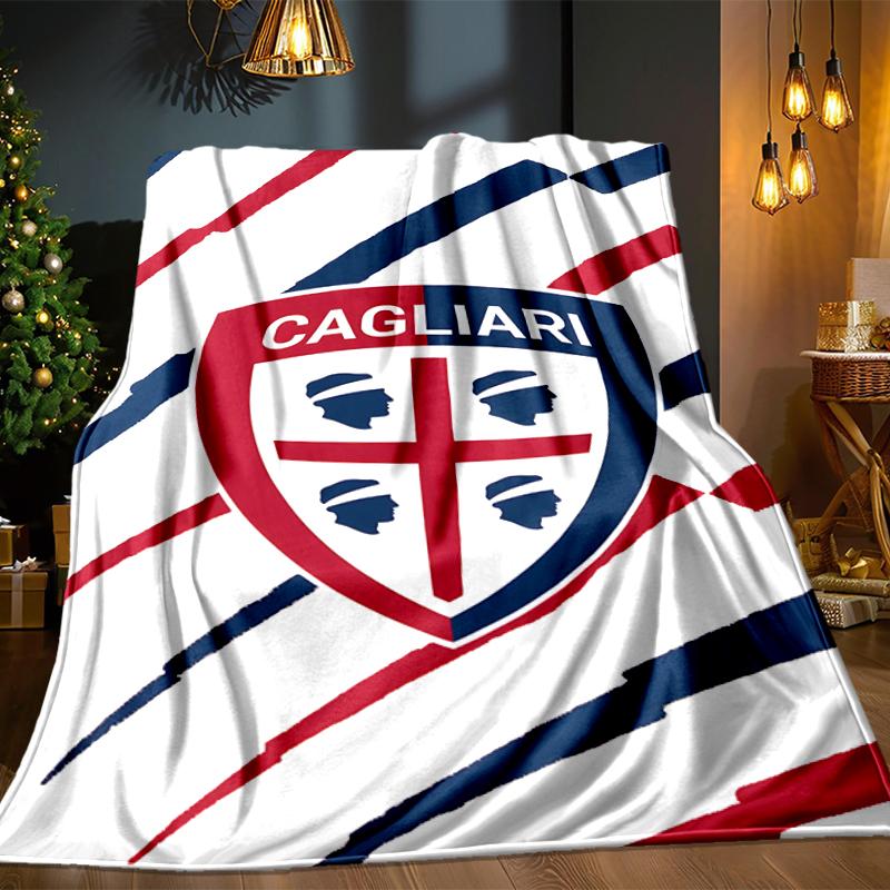 Fußball Cagliari Design Decke Leicht Ideal Bettdecke Perfekt für Reisen, Camping, Wohnzimmer, Büros, Sofas, Fan Weihnachtsgeschenk