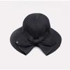 Frauen Sommer Zurück Bowknot Dekor Sonnenhut Breite Krempe Runde Kuppel Atmungsaktive Einstellbare Anti-UV Strand Stroh Hut