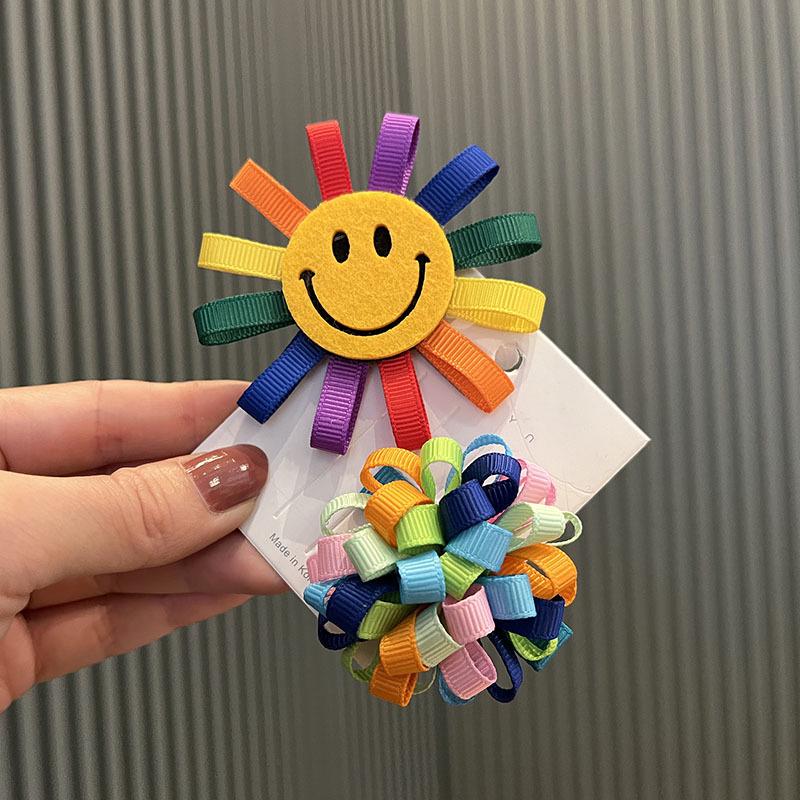 Colorful Sunflower Hair Clips for Children - Korean Style Handmade Accessories