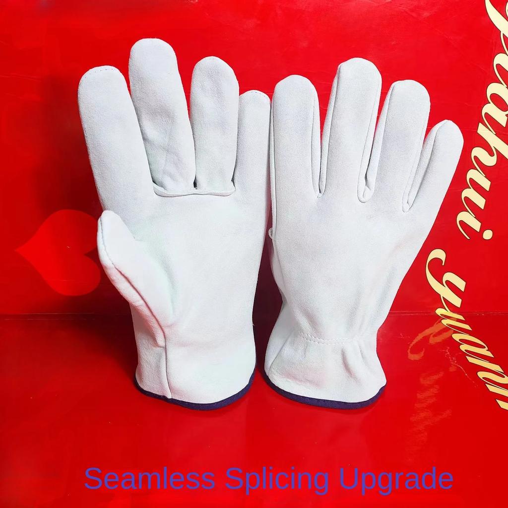 1 Pair Sheepskin Two-layer Welding Gloves Wear-resistant Anti-scalding Soft Welding Welder Durable Protection Labor Insurance