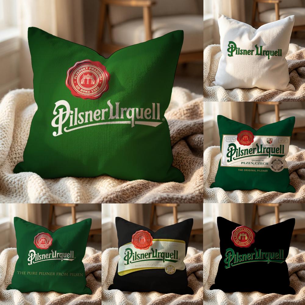 P-Pilsner U-Urquell Cushion Cover Multi-Scene Pillow Cover for Home & Car - Reversible, Soft & Durable for Daily Use