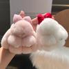 Bunny Pendant Keychain with Tin Box Rabbit Shape Fur Keychain Fluffy Bag Car Charm Key Ring Jewelry For Car Bags Backpacks Gift