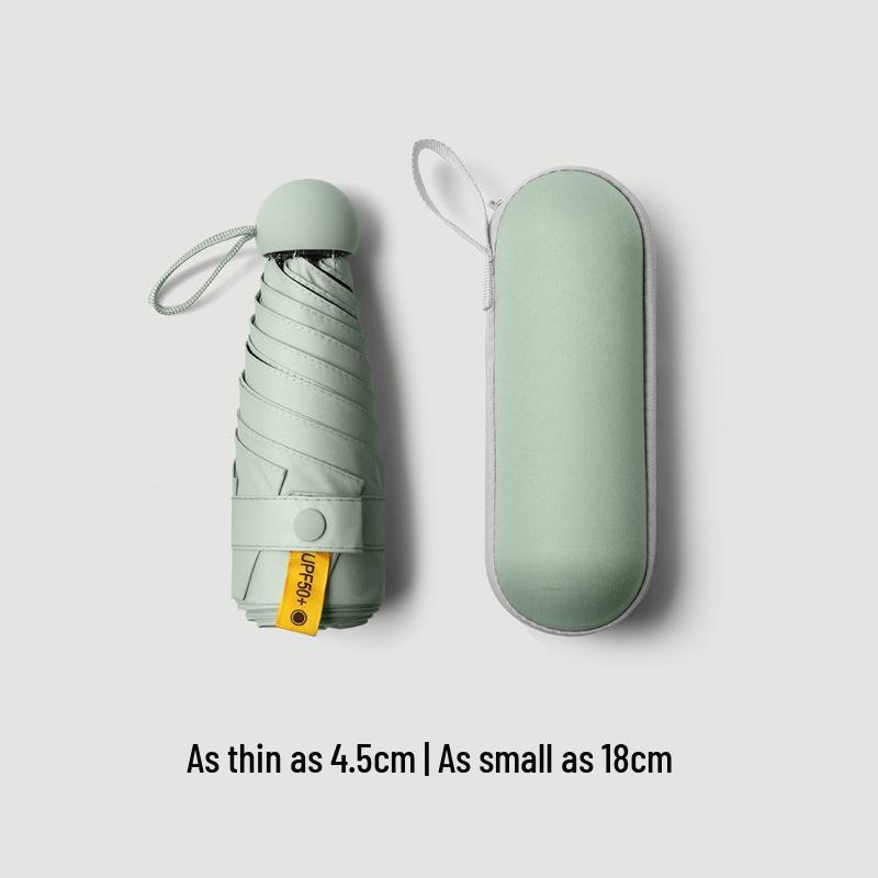 Cartoon Mini Sun & Rain Five-Fold Umbrella for Women - Portable, Sunscreen, and Dual-Use