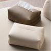 Artificial Leather Tissue Box Square Design Solid Color Tissue Storage Box Desktop Decoration Dustproof Tissue Paper Storage Bag