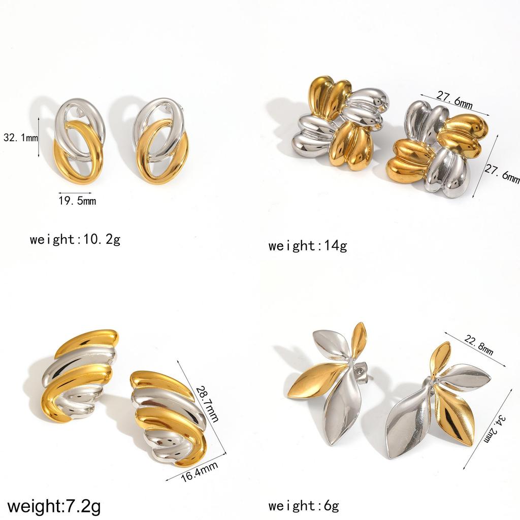 Boucles d'oreilles géométriques modernes en acier inoxydable pour femmes avec surface plaquée et look élégant