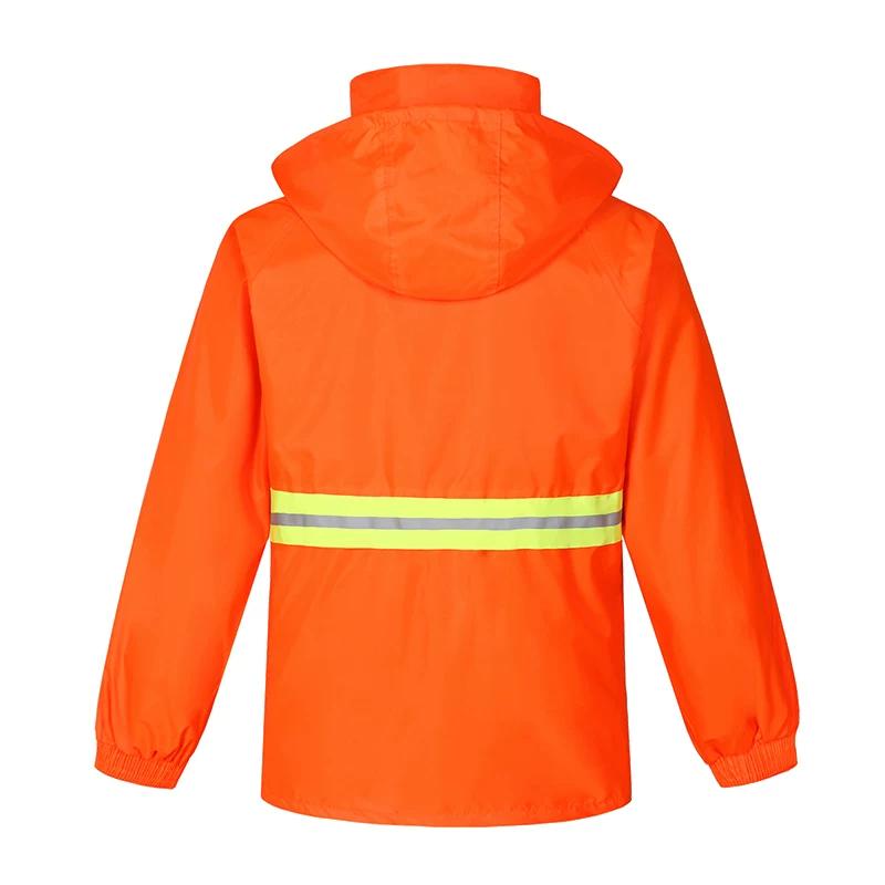 Sanitation Workwear Raincoat, High-Visibility Reflective, Two-Piece, Unisex Outdoor Work Waterproof Suit