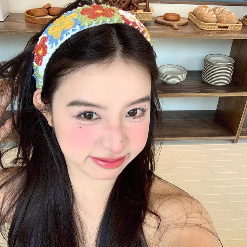 Colorful Embroidered Crochet Headband Bohemian Style Wide Edge Headband  Girls