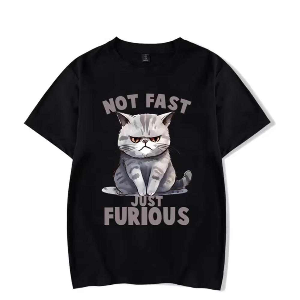 

Not Fast Just Furious Graphic Tshirt Funny Crazy Cat Tshirt Fashion Harajuku T-shirt Oversized Men Brand T-shirt Hip Hop Tshirt XXXXXL чёрный