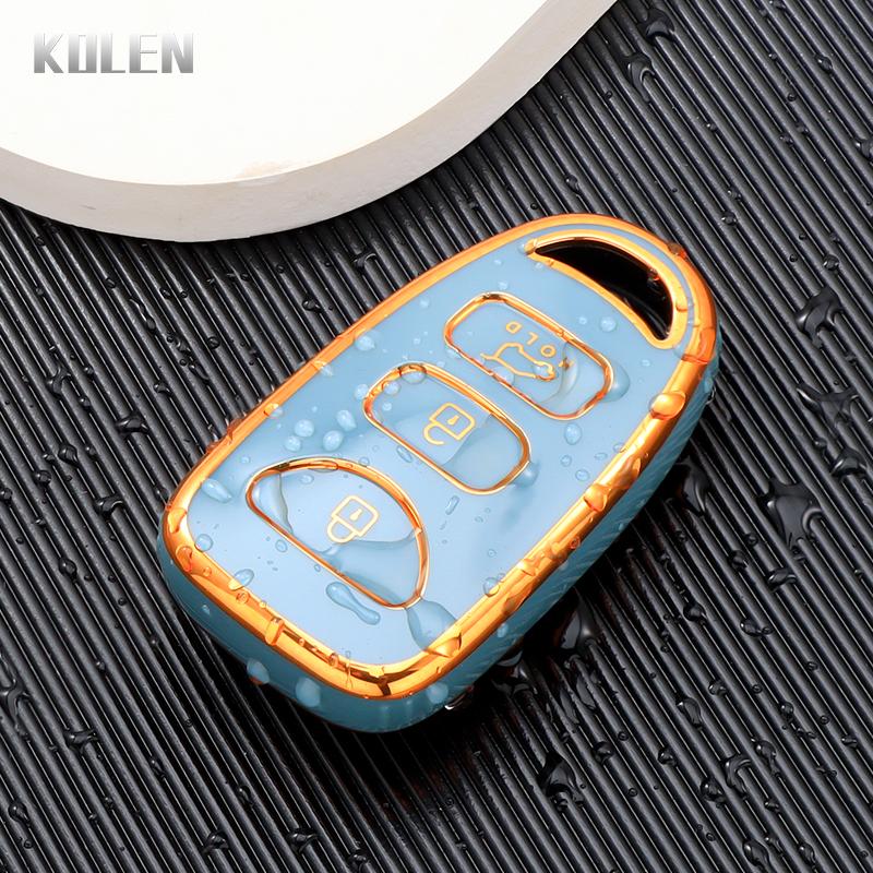 New Tpu Car Remote Key Case Cover Shell For Hyundai Kia Tucson Sonata Santa Fe Carens Protector Holder Keyless Fob Accessories